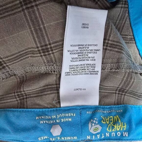 Mountain Hardwear Tan Plaid Tech Shorts - Picture 4 of 4